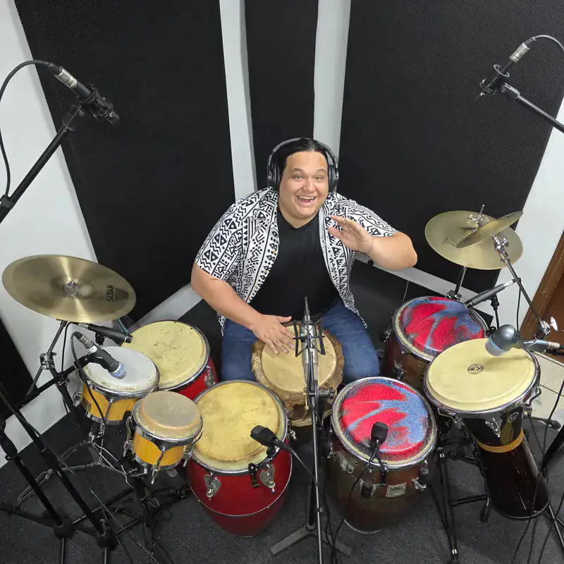 Enciso, founder of TEBF Studio, in the recording room.