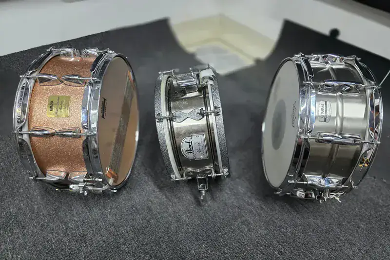 Collection of various snare drums